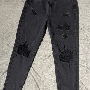 Distressed Black Women Jeans